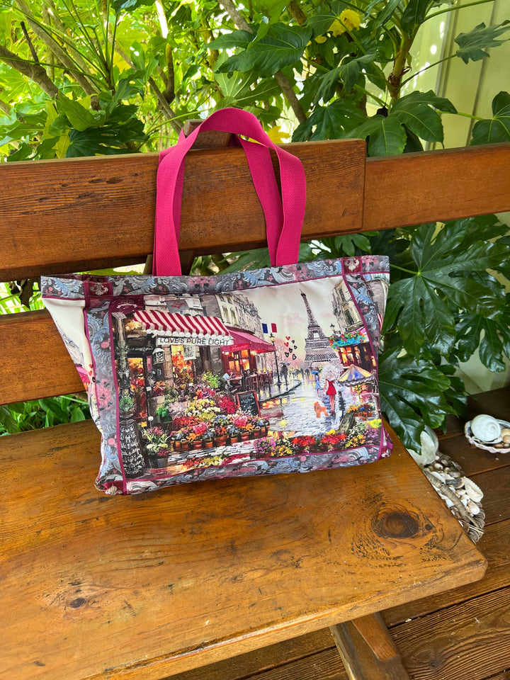 D-412T TRAVEL TOTE BAG PARIS ILLUMINATE TRUE LOVE - CITY OF LIGHTS