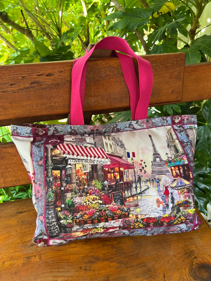 D-412T TRAVEL TOTE BAG PARIS ILLUMINATE TRUE LOVE - CITY OF LIGHTS