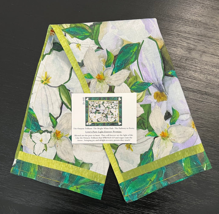 D-446LTT ONTARIO TRILLIUM ORGANIC LINEN TEA TOWEL