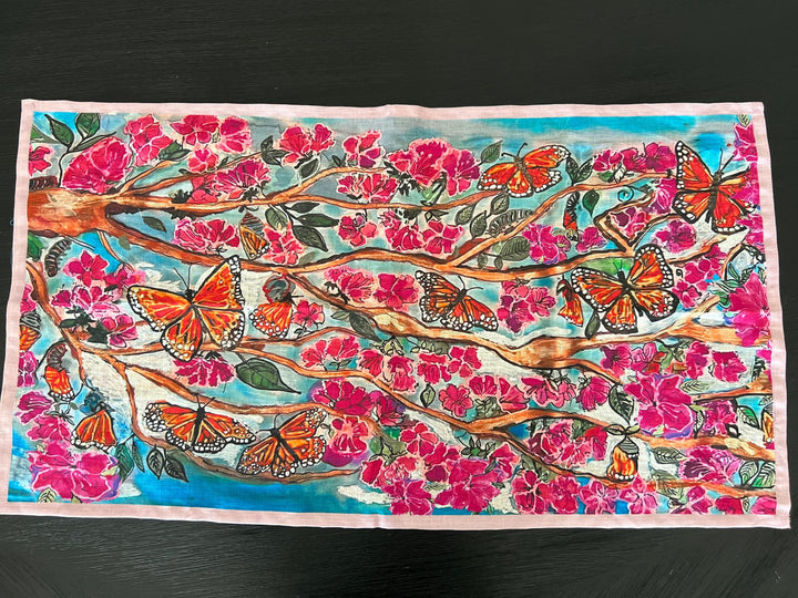 D-407LTT EMERGE BUTTERFLY ARMY ORGANIC LINEN TEA TOWEL