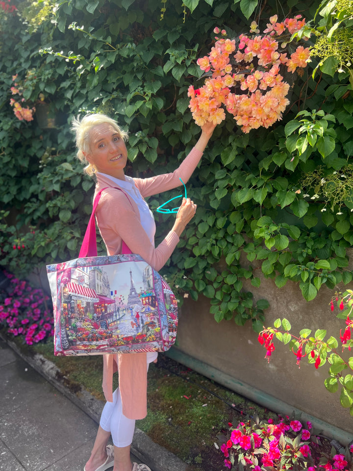 D-412T TRAVEL TOTE BAG PARIS ILLUMINATE TRUE LOVE - CITY OF LIGHTS