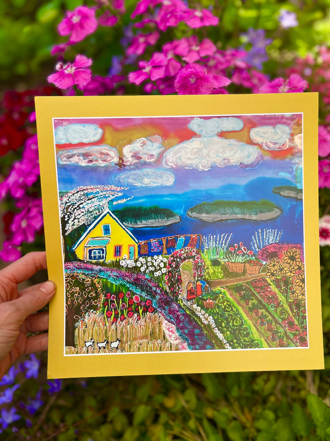 D-576AP LIVING ON THE OVERFLOW THE YELLOW HOUSE Matte Finish Original Art Print