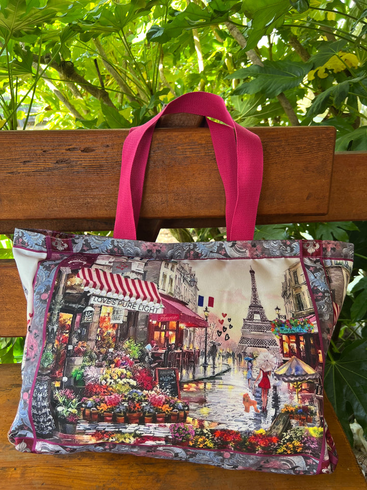 D-412T TRAVEL TOTE BAG PARIS ILLUMINATE TRUE LOVE - CITY OF LIGHTS