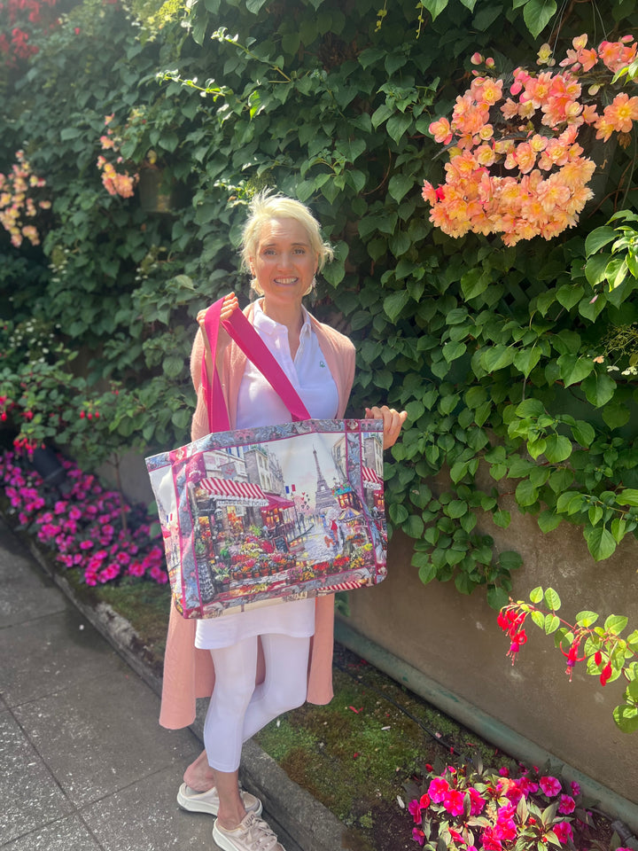 D-412T TRAVEL TOTE BAG PARIS ILLUMINATE TRUE LOVE - CITY OF LIGHTS