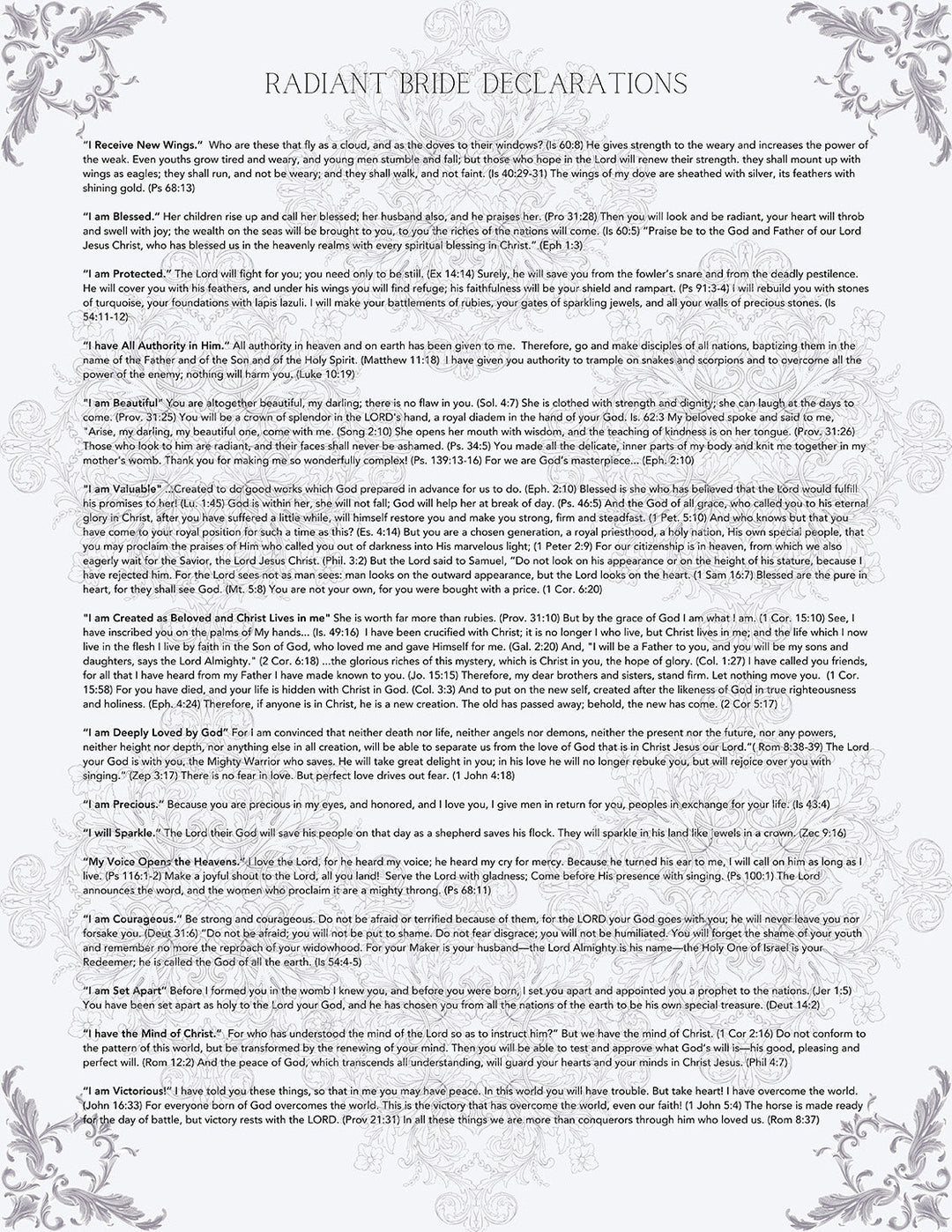 D-476B  RADIANT BRIDE DECLARTIONS