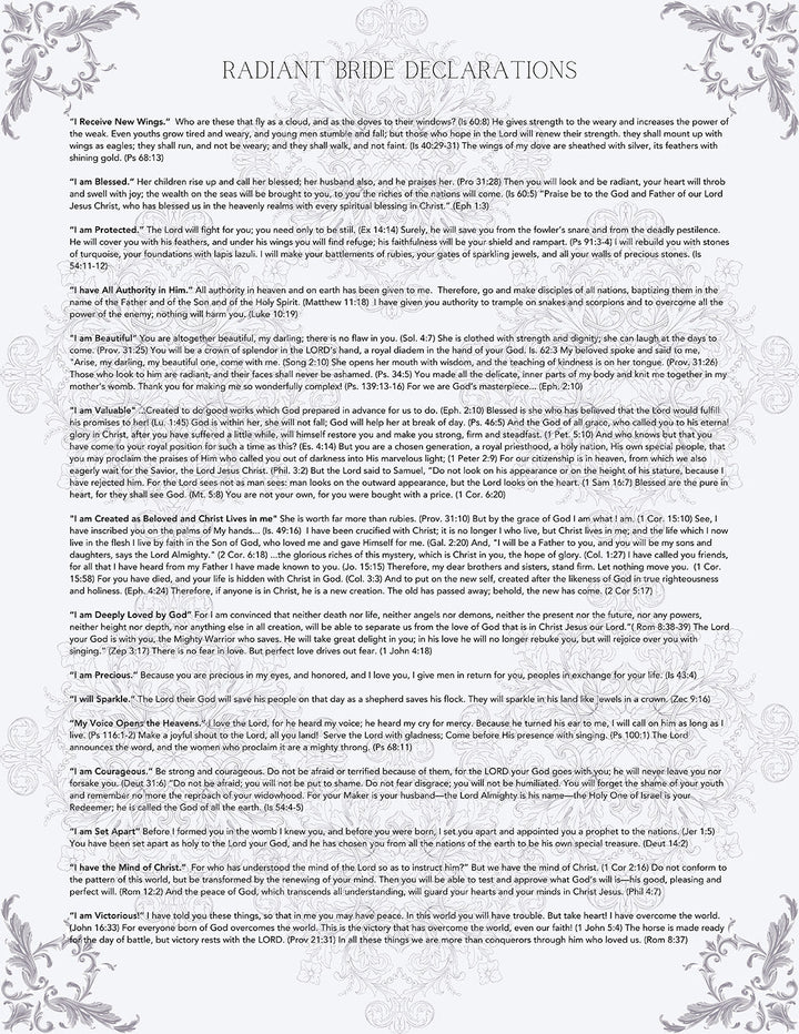 D-476B  RADIANT BRIDE DECLARTIONS