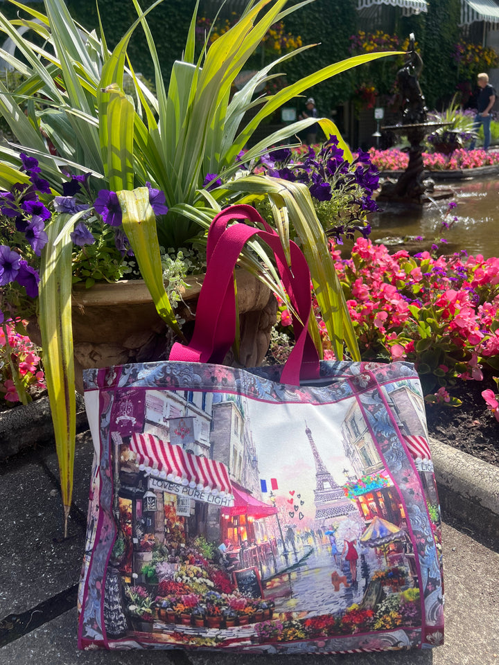 D-412T TRAVEL TOTE BAG PARIS ILLUMINATE TRUE LOVE - CITY OF LIGHTS