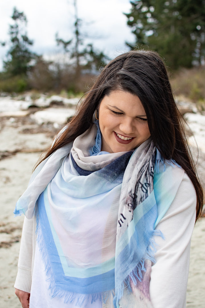 D-455 PRAYER SHAWL - HE IS THE FOUNTAIN OF LIFE  PSALM 36:9