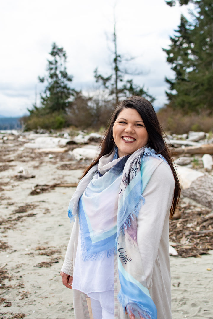 D-455 PRAYER SHAWL - HE IS THE FOUNTAIN OF LIFE  PSALM 36:9