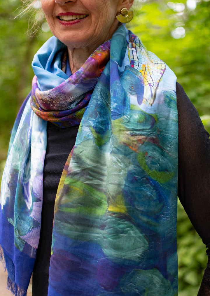 D-470 RISE UP DRAGONFLY SCARF