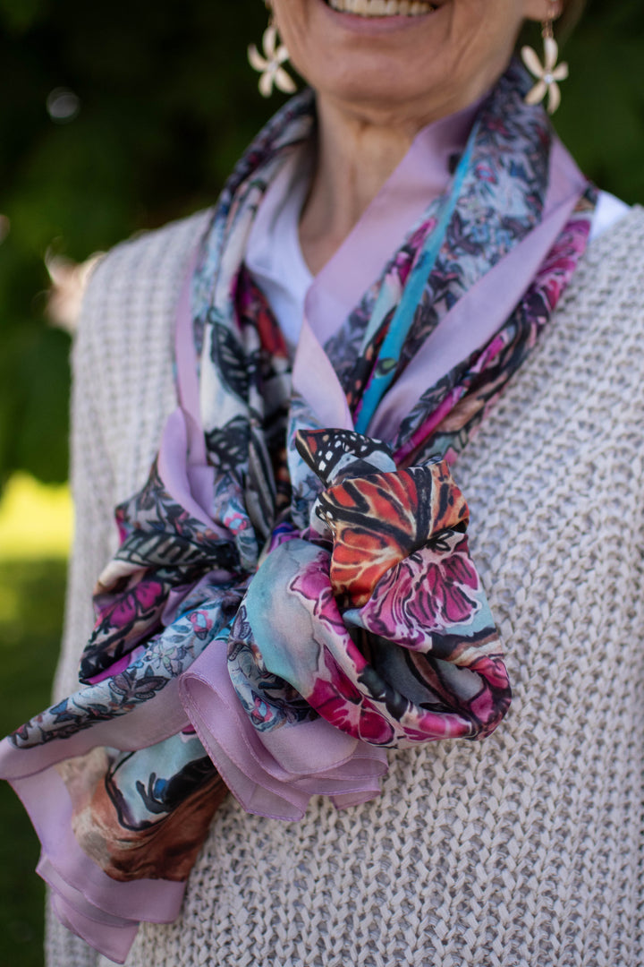 D-407S PURE SILK EMERGE BUTTERFLY ARMY