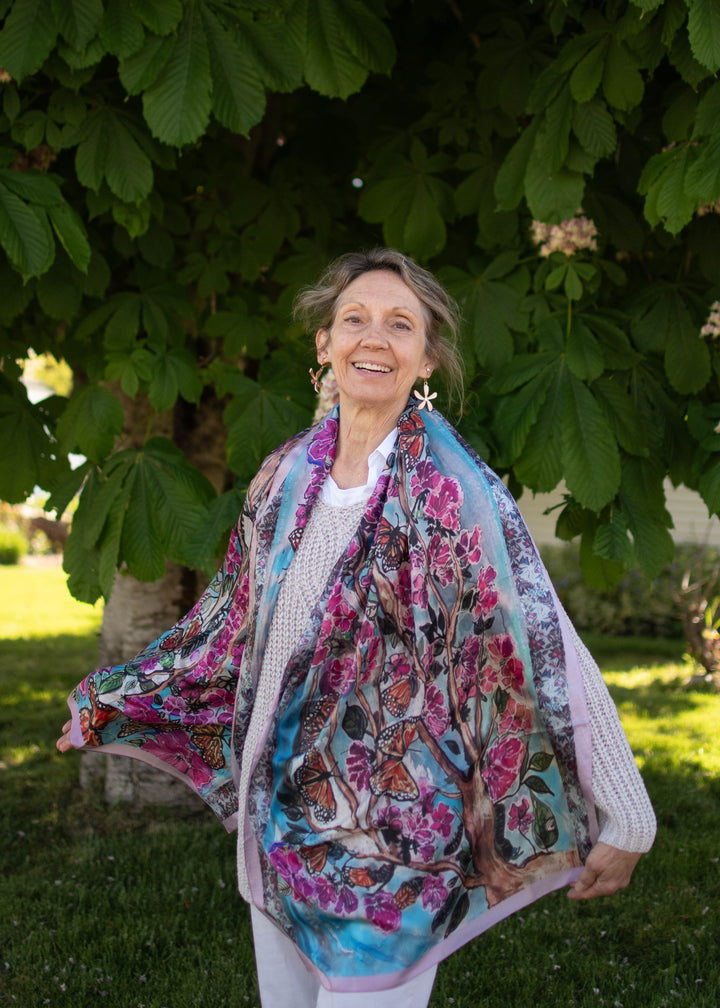 D-407S PURE SILK EMERGE BUTTERFLY ARMY