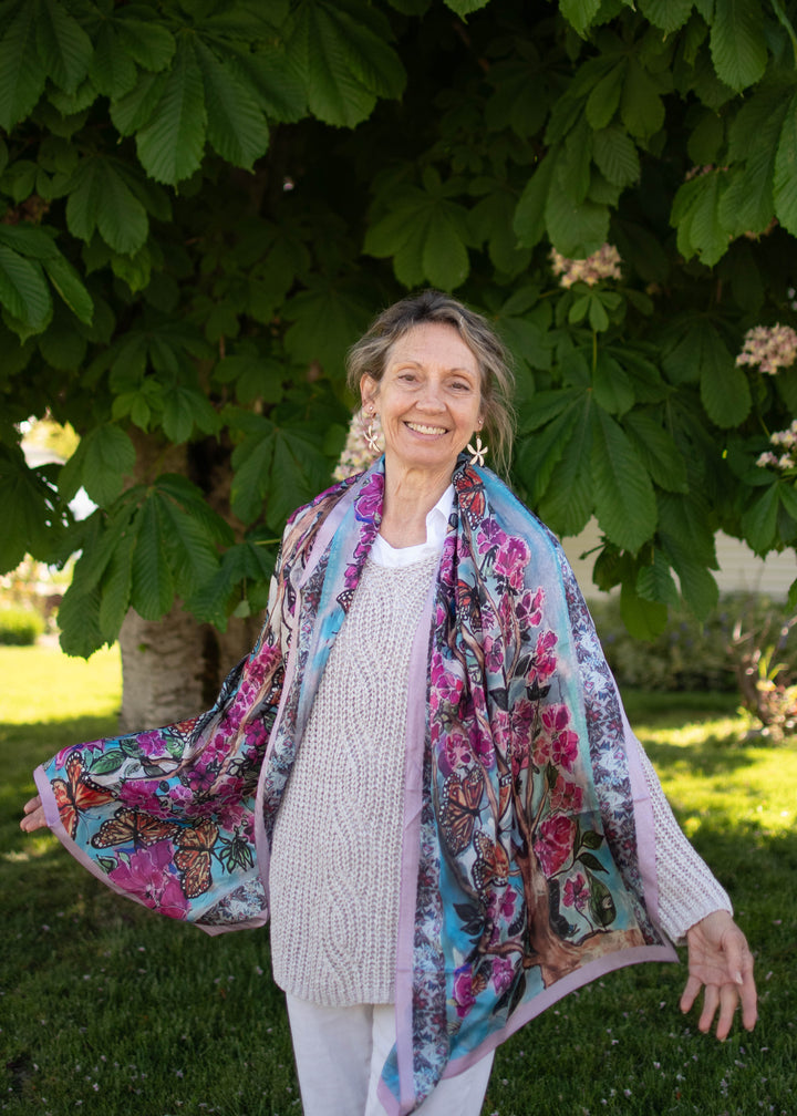 D-407S PURE SILK EMERGE BUTTERFLY ARMY