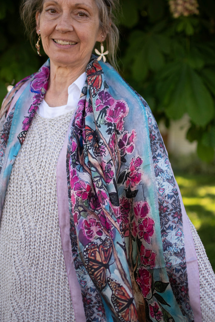 D-407S PURE SILK EMERGE BUTTERFLY ARMY