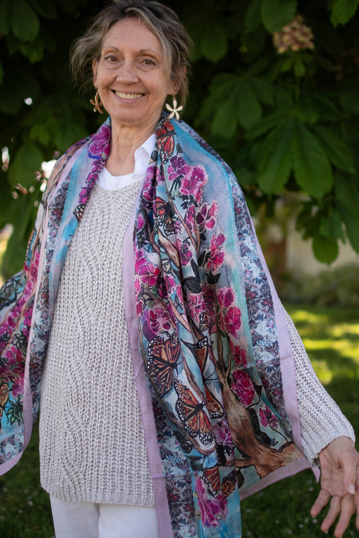 D-407S PURE SILK EMERGE BUTTERFLY ARMY