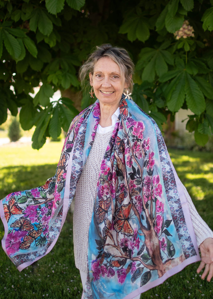 D-407S PURE SILK EMERGE BUTTERFLY ARMY