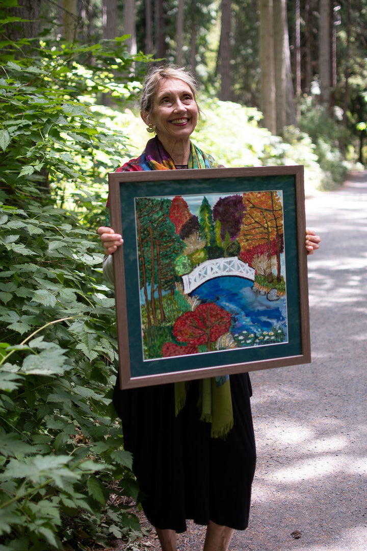 D-469 ONE THING I ASK THIS ONLY DO I SEEK, THE ORIGINAL SILK PAINTING BY CYDNEY