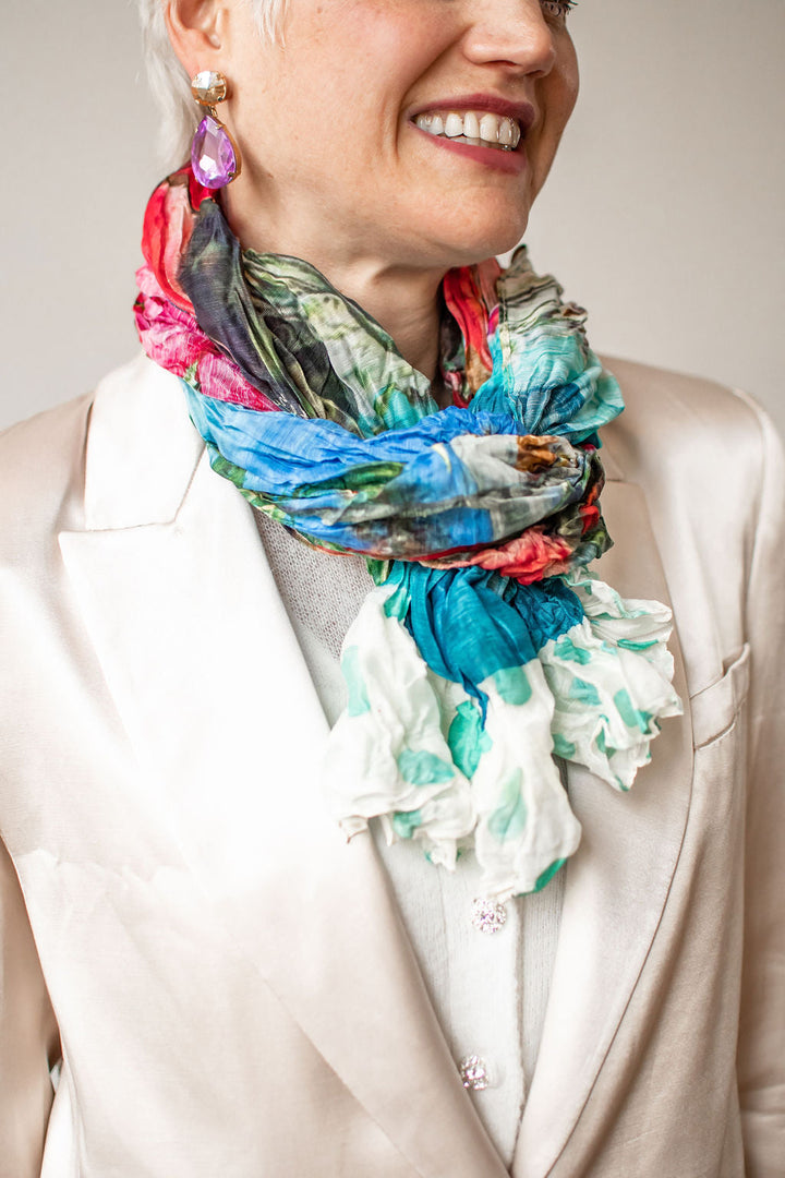 D-405SL IN PARADISE WITH YOU - SILK LINEN SCARF