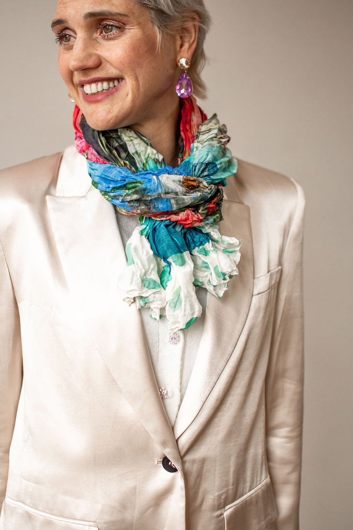 D-405SL IN PARADISE WITH YOU - SILK LINEN SCARF