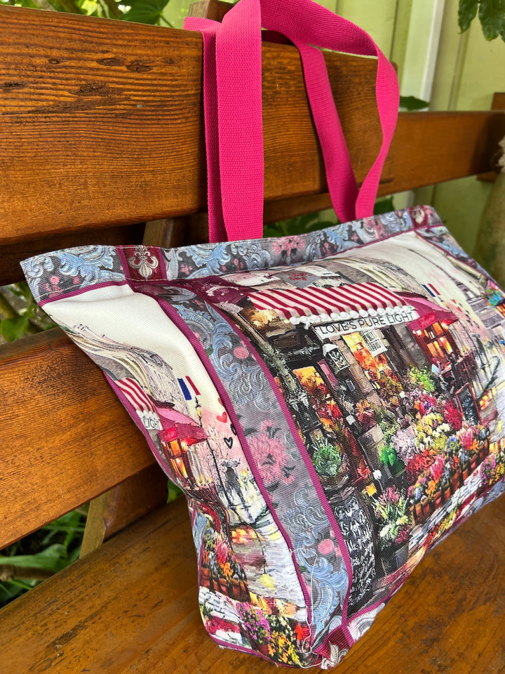 D-412T TRAVEL TOTE BAG PARIS ILLUMINATE TRUE LOVE - CITY OF LIGHTS