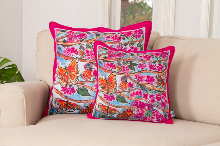 D-407 EMERGE, BUTTERFLY ARMY- Small Luxury Organic Linen Sham, 16" x 16"