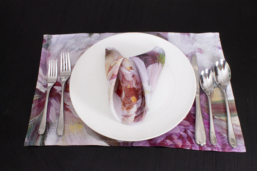 D-454 PLUNGE INTO A PEONY - Placemat 12" x 18"