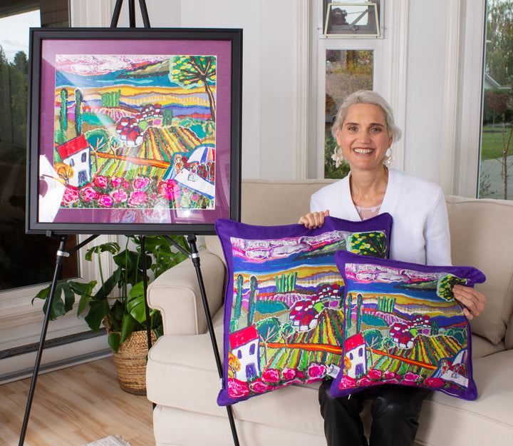 D-471 LIFE AND ABUNDANCE -  Large Luxury Organic Linen Sham, 22" x 22"