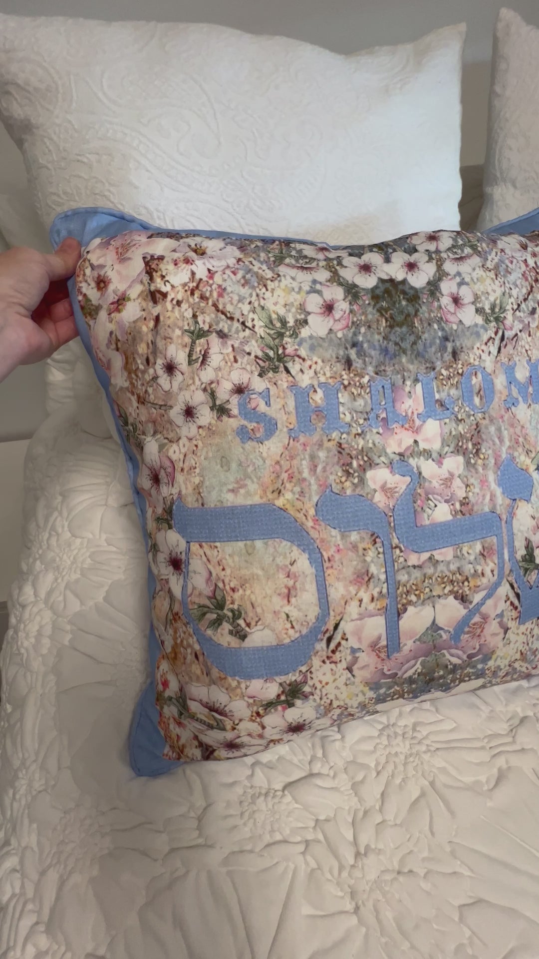 D-401 SHALOM - Large Luxury Organic Linen Sham, 22" x 22"