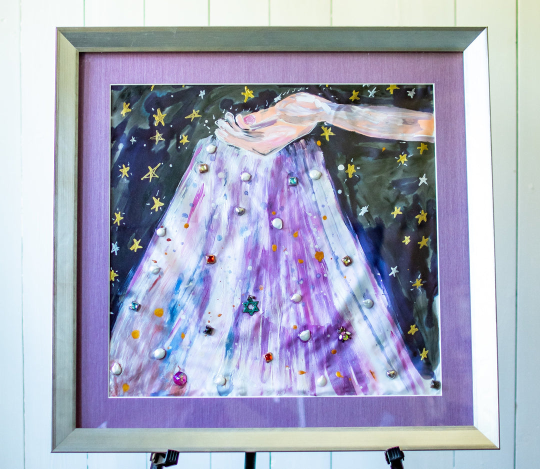 D-383 ORIGINAL SILK PAINTING - SHOWERS OF BLESSINGS