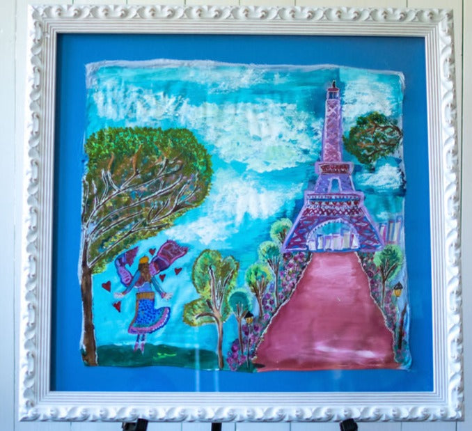 D-391   ORIGINAL SILK PAINTING  - CELEBRATE THE HEIGHTS