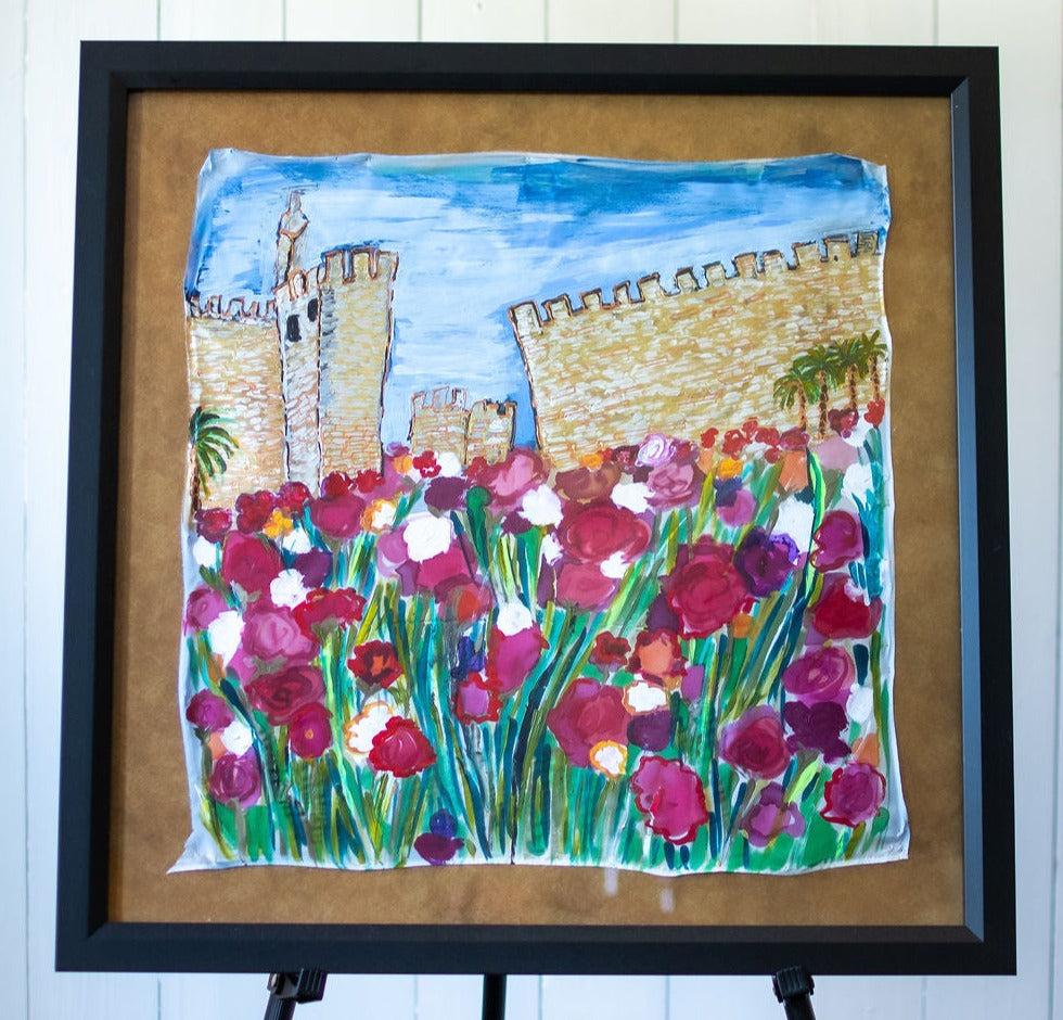 D-374   ORIGINAL SILK PAINTING by CYDNEY - BE LIFTED UP YOU ANCIENT DOORS