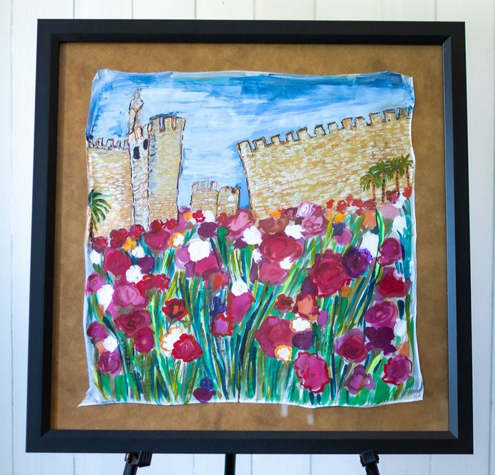 D-374   ORIGINAL SILK PAINTING by CYDNEY - BE LIFTED UP YOU ANCIENT DOORS