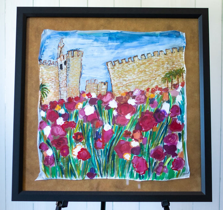 D-374  ORIGINAL SILK PAINTING by CYDNEY   BE LIFTED UP YOU ANCIENT DOORS