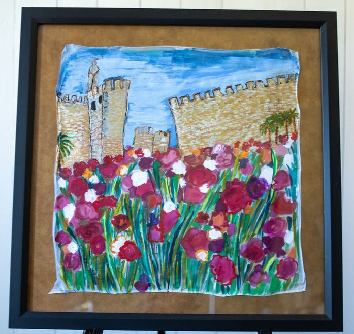D-374   ORIGINAL SILK PAINTING by CYDNEY - BE LIFTED UP YOU ANCIENT DOORS