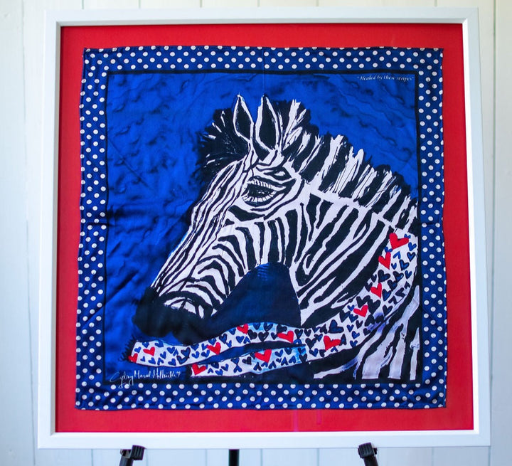 D-184    SILK PAINTING by CYDNEY    THE HEALING STRIPES OF THE ZEBRA