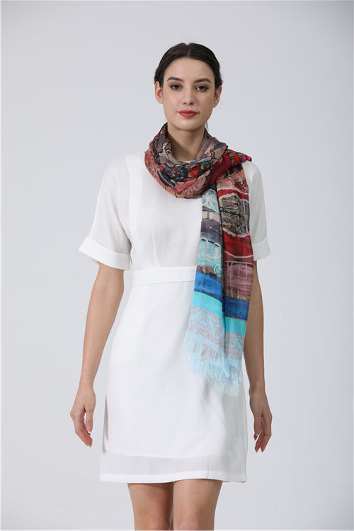 D-218 THE ESTHER SCARF-  A LITTLE MORE GREY POUPON - PREPARE FOR THE PALACE