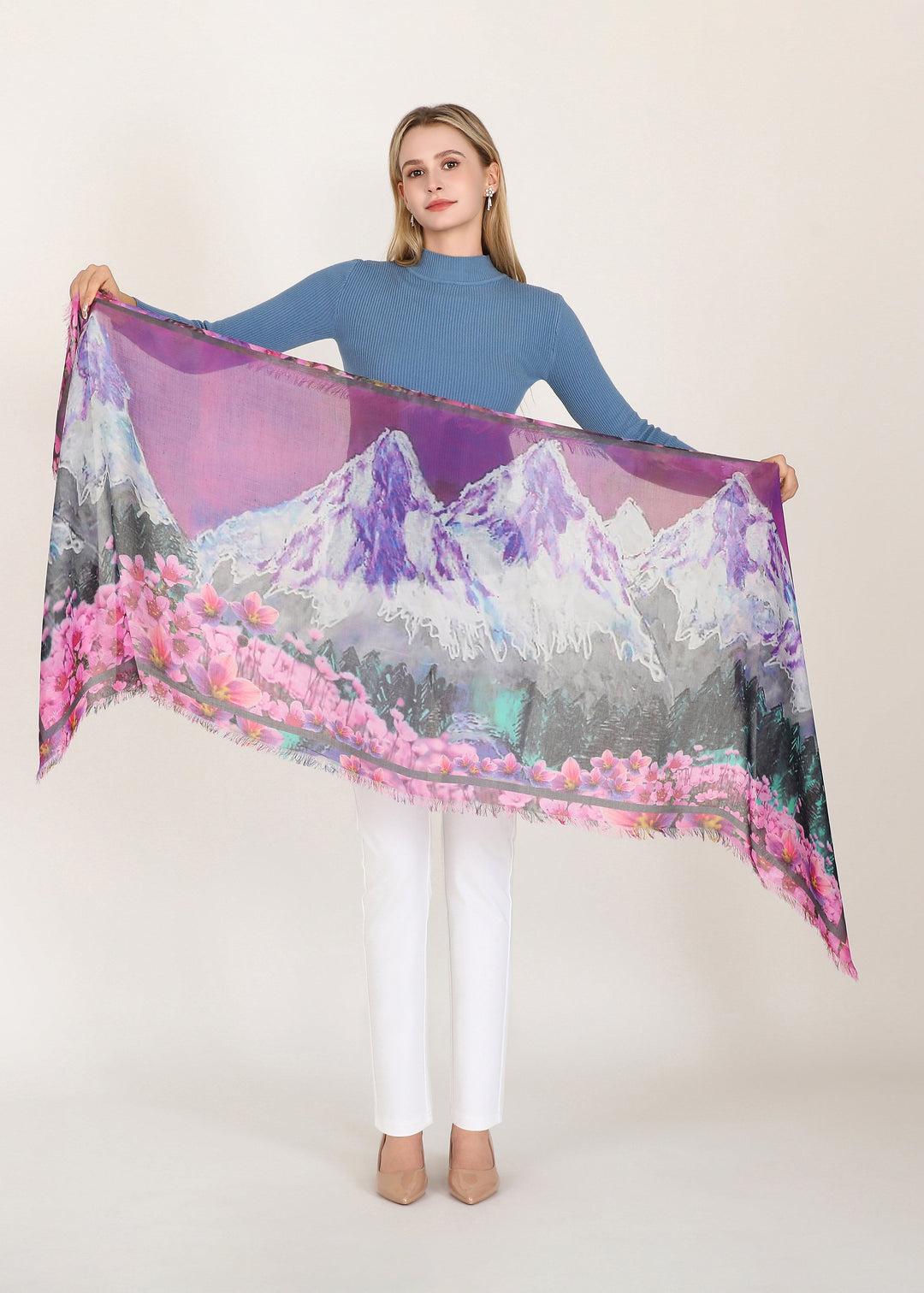 New Forever Oblong Size Silk Modal Scarves