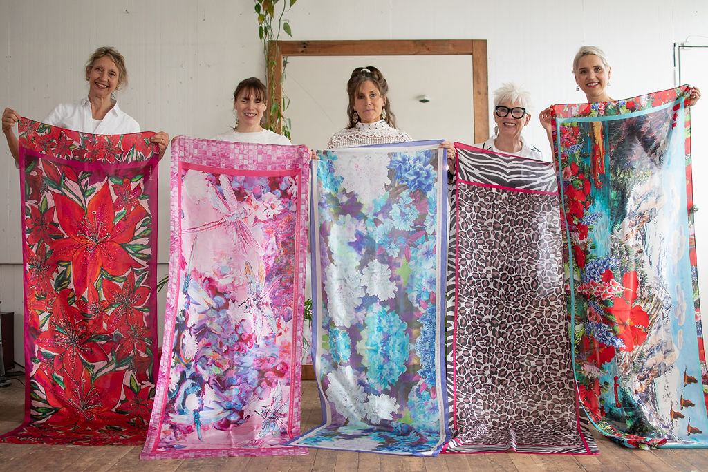 Forever Oblong Scarves Pure Silk and Silk Linen