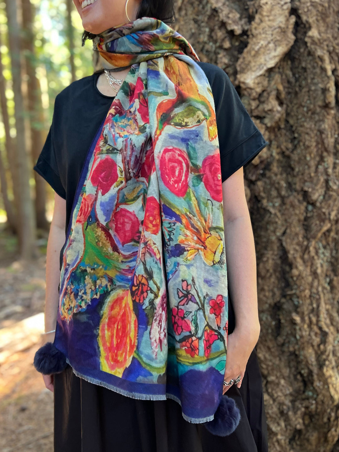 D-905OBS BRUSHED SILK WARM AND FUZZY LOVES EYE IS ON THE SPARROW (HUMMINGBIRD)