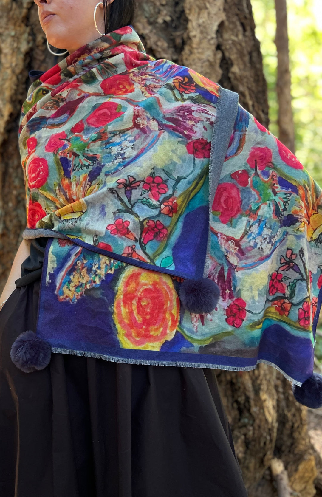 D-905OBS BRUSHED SILK WARM AND FUZZY LOVES EYE IS ON THE SPARROW (HUMMINGBIRD)