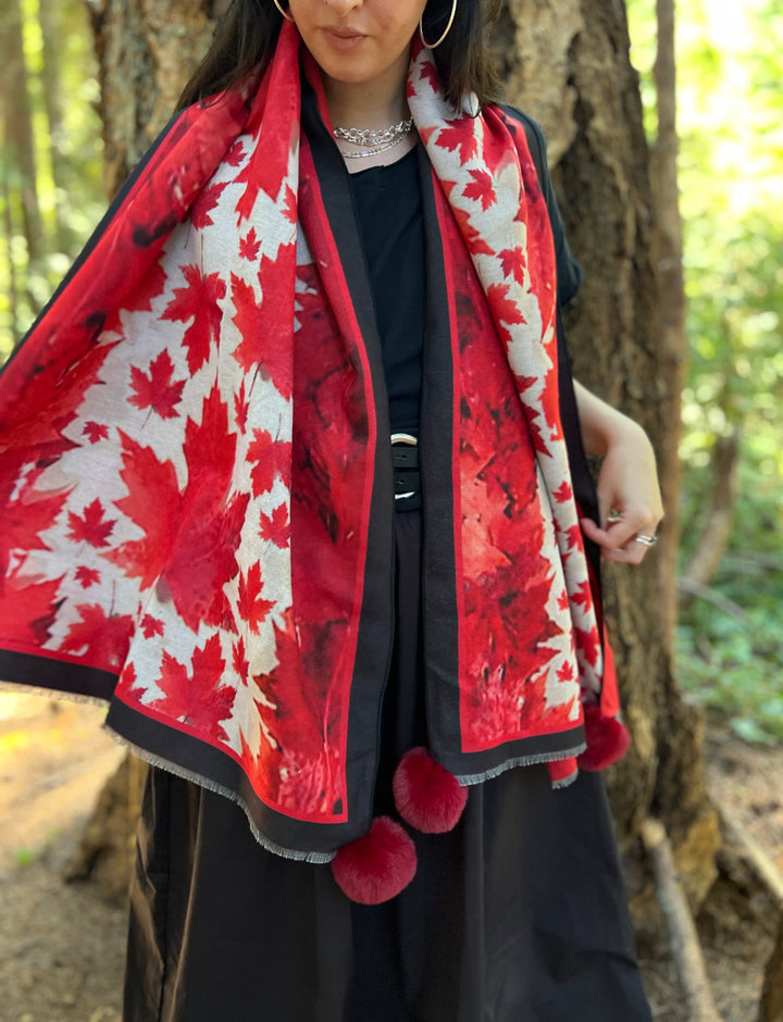 D-908OBS  BRUSHED SILK WARM AND FUZZY HEALING LEAVES STAND ON GUARD O CANADA,  WE BLESS YOU CANADA