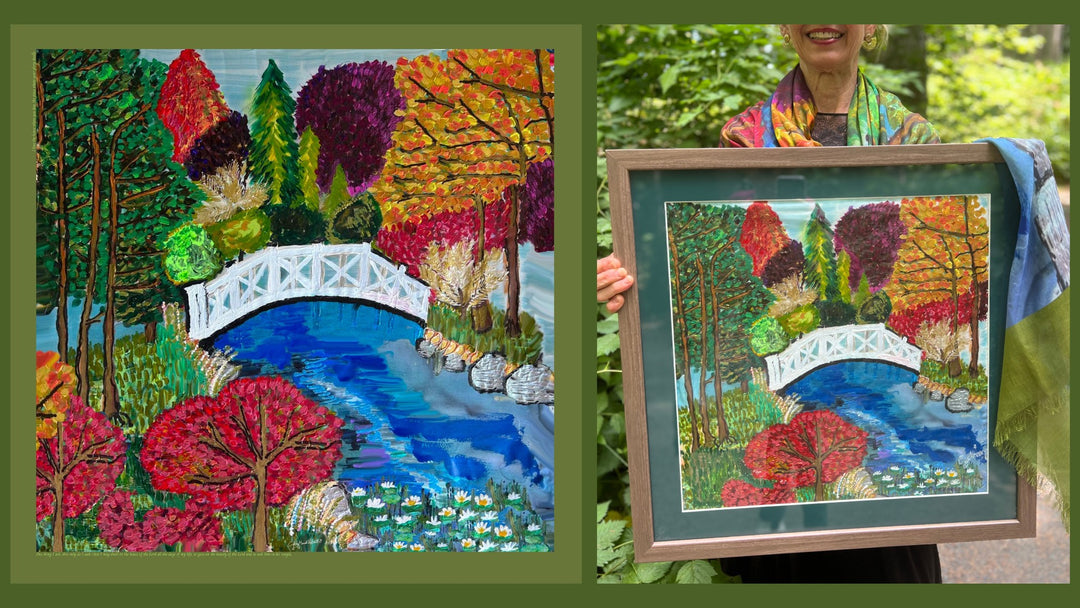 D-469 ONE THING I ASK THIS ONLY DO I SEEK, THE ORIGINAL SILK PAINTING BY CYDNEY