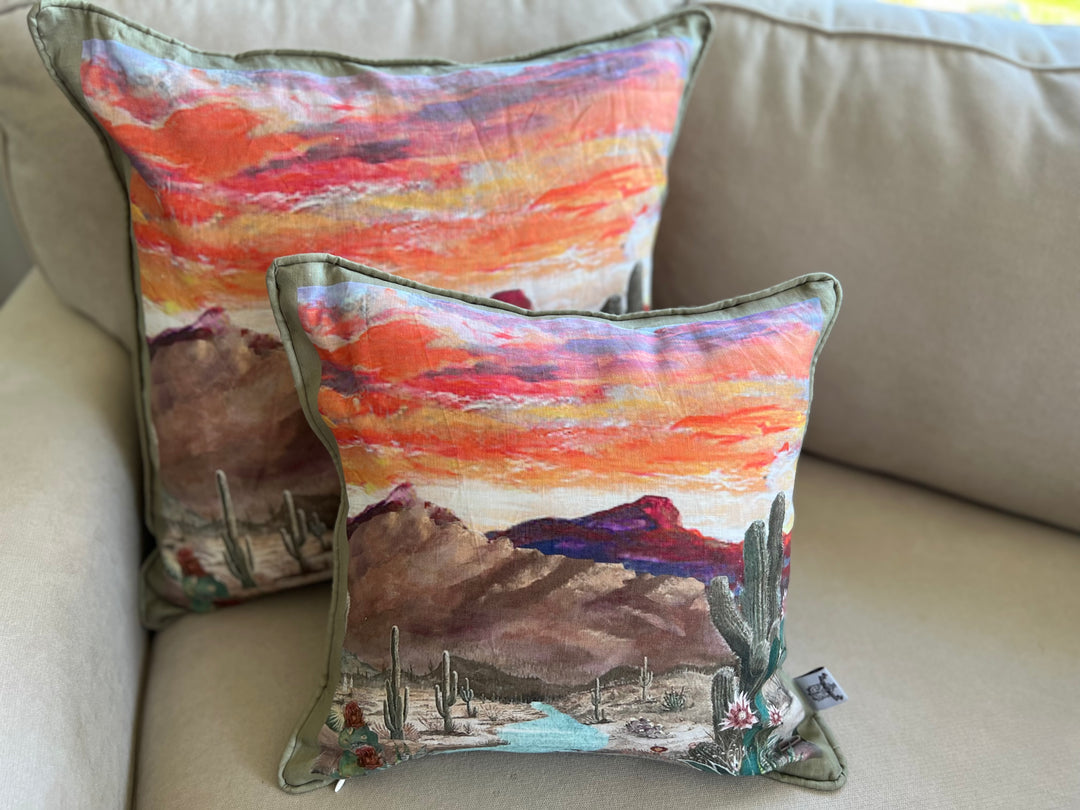 D-382 STREAMS IN THE DESERT AND RIVERS IN THE WASTELAND Small Luxury Organic Linen Sham 16" X 16"