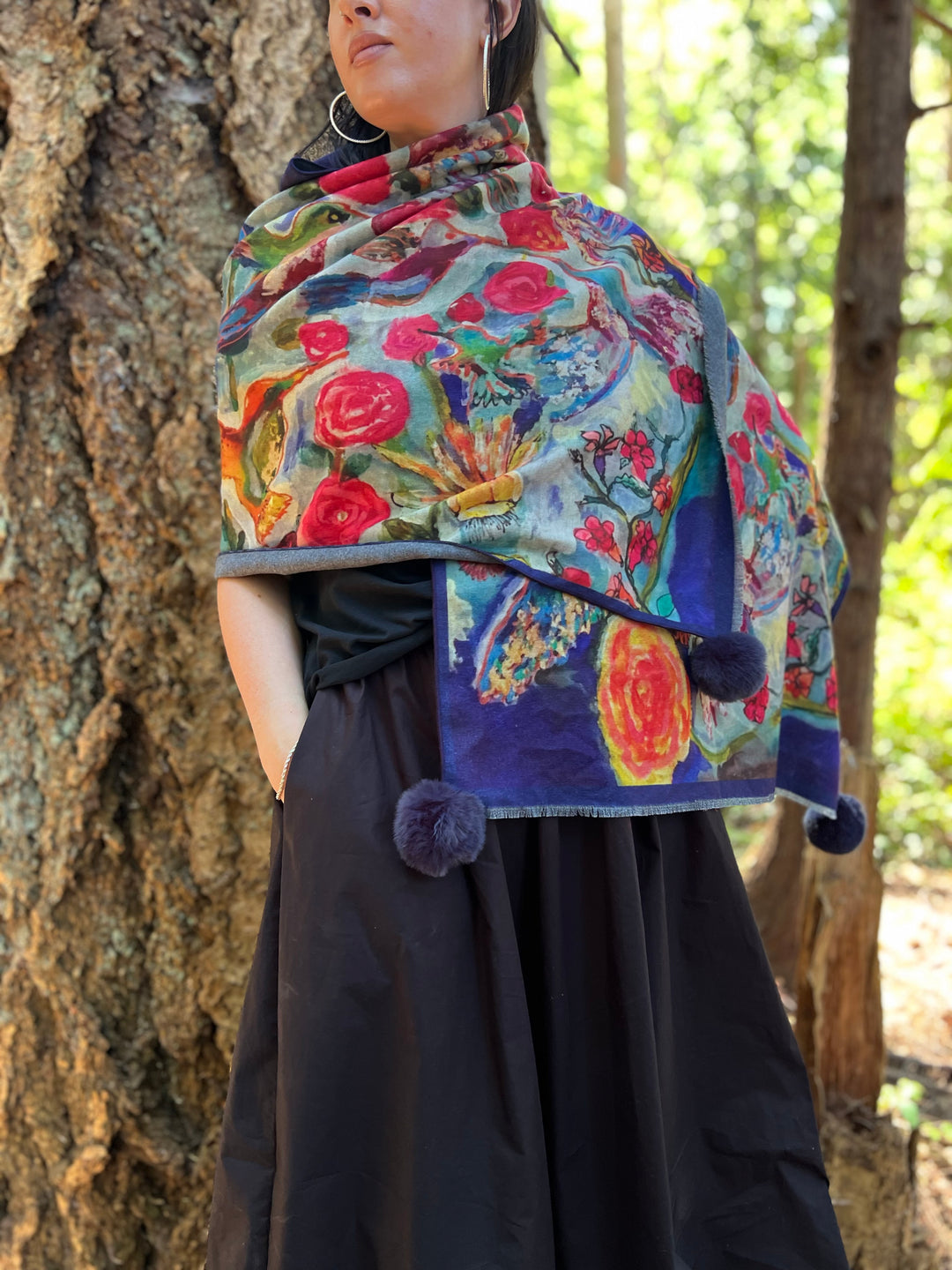 D-905OBS BRUSHED SILK WARM AND FUZZY LOVES EYE IS ON THE SPARROW (HUMMINGBIRD)