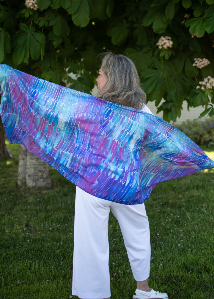 D-2025S PSALM 91 ANGELS ON ASSIGNMENT PURE SILK OBLONG SCARF