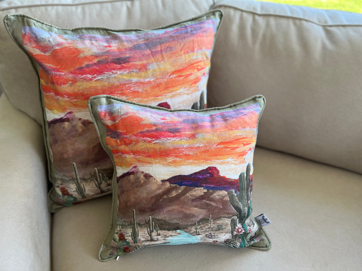 D-382 STREAMS IN THE DESERT AND RIVERS IN THE WASTELAND Large Luxury Organic Linen Sham 22" x 22"