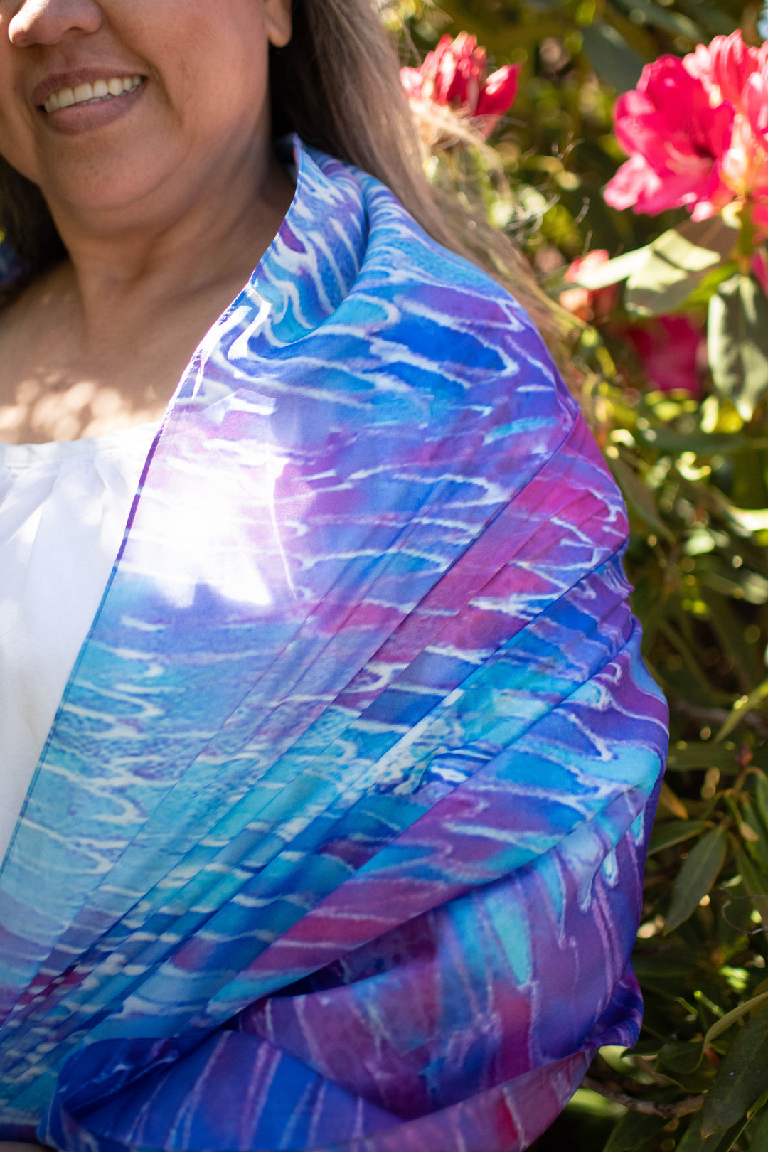 D-2025S PSALM 91 ANGELS ON ASSIGNMENT PURE SILK OBLONG SCARF