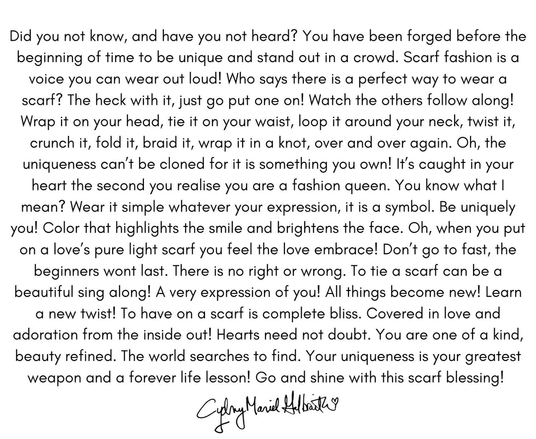 D- 601 WAYS TO WEAR A SCARF BY CYDNEY