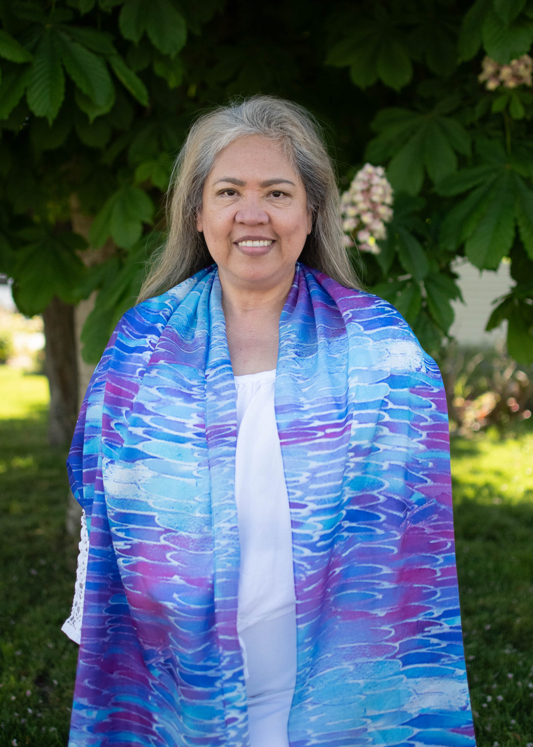 D-2025S PSALM 91 ANGELS ON ASSIGNMENT PURE SILK OBLONG SCARF