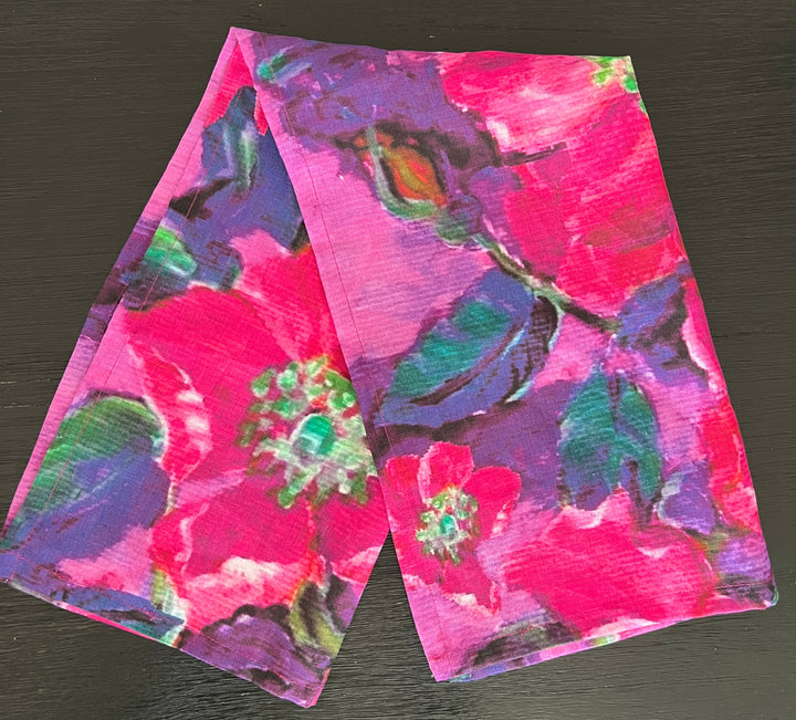 D-140LTT ALBERTA WILD ROSE ORGANIC LINEN TEA TOWEL